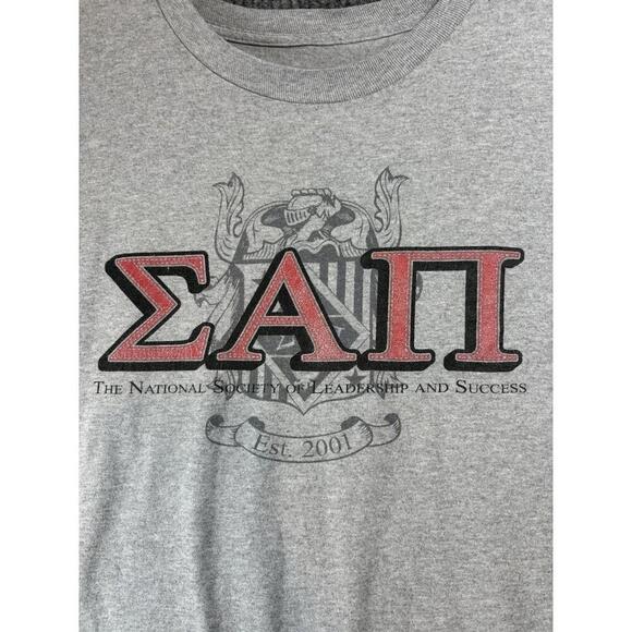 Sigma Alpha Pi Nat'l Society Of Leadership & Success Gray SS Shirt Men's No Size - Picture 1 of 9